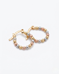 Aretes bolita | Oro tricolor 10k